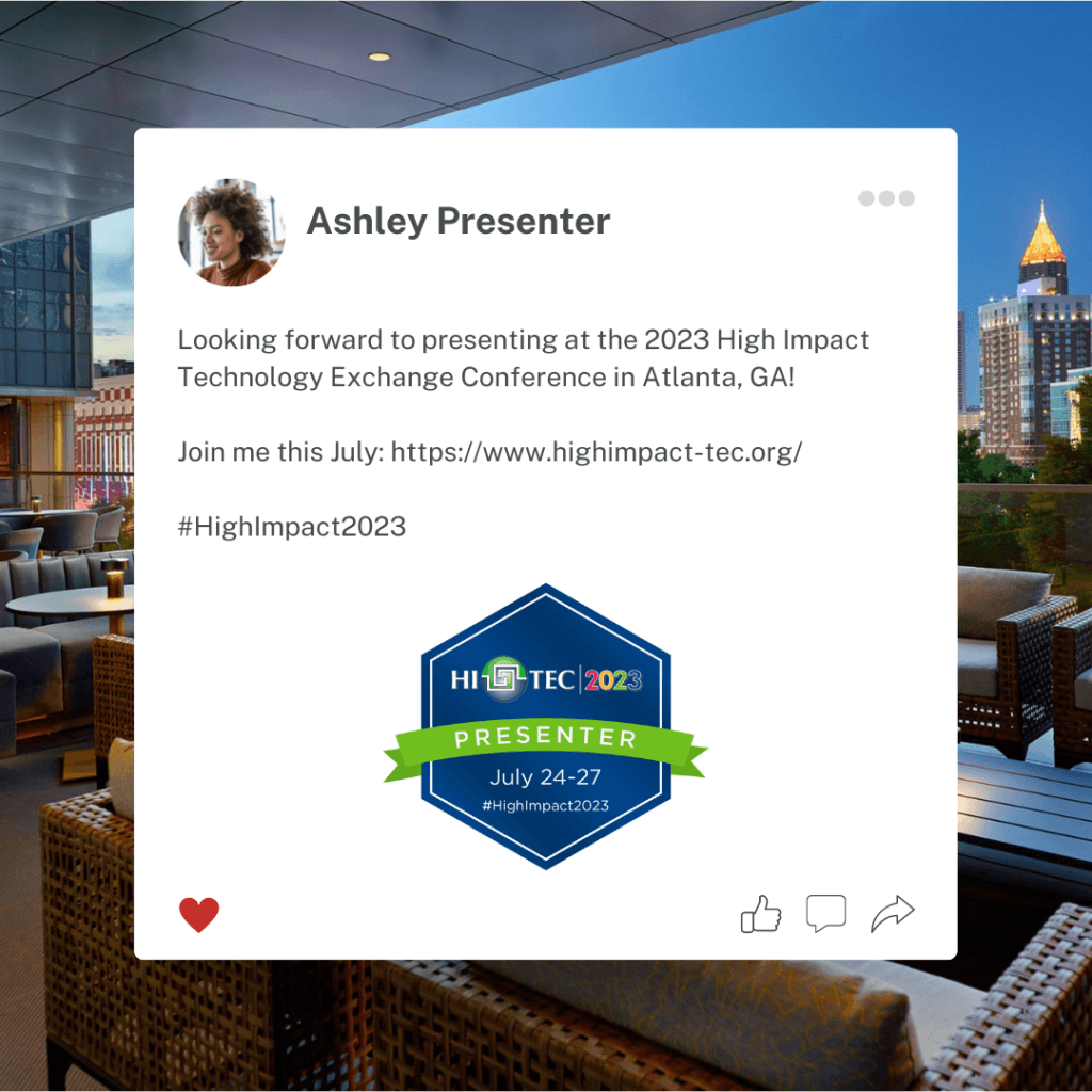 presenter social media post
